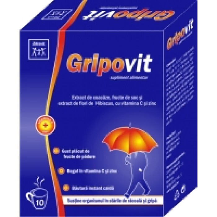 Zdrovit GRIPOVIT + Vitamina C si ZINC 10 plicuri